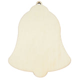 Wood Unfinished Wooden Bell Shape Cutout DIY Craft 5.25 Inches in Beige color