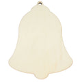 Unfinished Wooden Bell Shape Cutout DIY Craft 5.25 Inches in Beige color