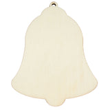 Unfinished Wooden Bell Shape Cutout DIY Craft 5.25 Inches in Beige color