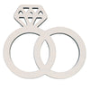 Wood Unfinished Wooden Diamond Rings Shape Cutout DIY Craft 4.62 Inches in Beige color