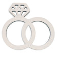 Unfinished Wooden Diamond Rings Shape Cutout DIY Craft 4.62 Inches in Beige color