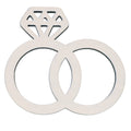 Unfinished Wooden Diamond Rings Shape Cutout DIY Craft 4.62 Inches in Beige color