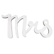 Unfinished Wooden Word "Mrs" Shape Cutout DIY Craft 6 Inches in Beige color