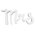 Unfinished Wooden Word "Mrs" Shape Cutout DIY Craft 6 Inches in Beige color