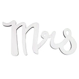 Unfinished Wooden Word "Mrs" Shape Cutout DIY Craft 6 Inches in Beige color