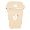 Unfinished Wooden Word Coffee Cup Shape Cutout DIY Craft 4.9 Inches in Beige color,  shape