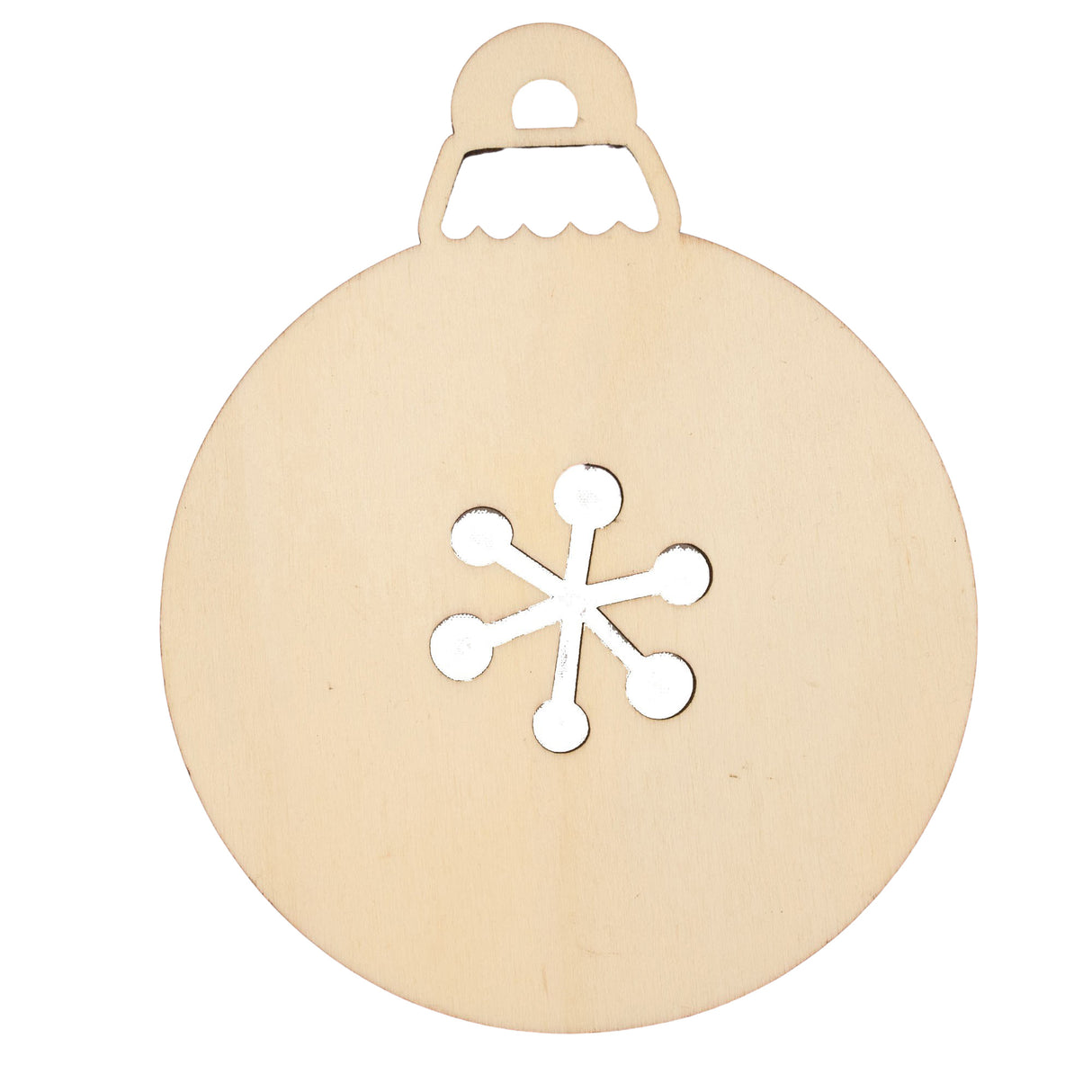 5.2-Inch DIY Unfinished Wooden Cutout Ornament in Beige color, Round shape