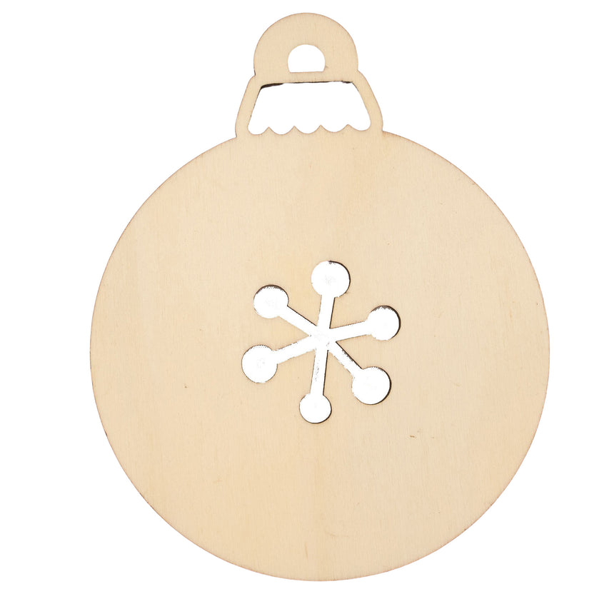 5.2-Inch DIY Unfinished Wooden Cutout Ornament in  color Round