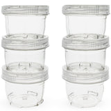 Set of 6 Lock It Tight Clear Plastic Lockable & Stackable Containers 1.6 Inches in Clear color,  shape