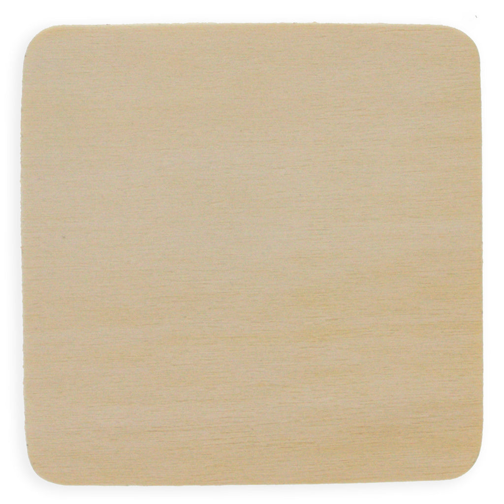 3-Inch Unfinished Square Wooden Plaque for DIY Crafts in Beige color Square
