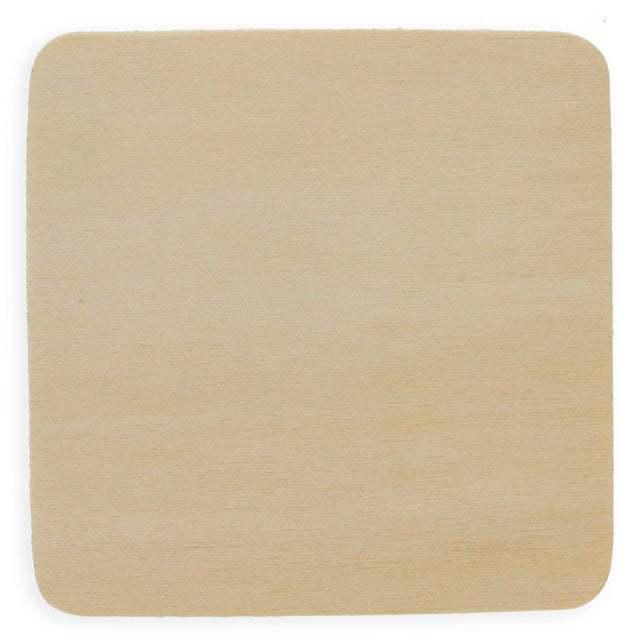 3-Inch Unfinished Square Wooden Plaque for DIY Crafts in Beige color Square
