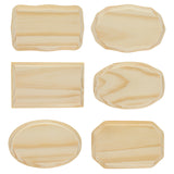 6 Assorted Size Wooden Unfinished Blank Plaques DIY Crafts in Beige color, Rectangle shape