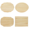Wood Set of 4 Assorted Size Wooden Unfinished Blank Plaques DIY Crafts in Beige color Oval