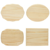 Set of 4 Assorted Size Wooden Unfinished Blank Plaques DIY Crafts in Beige color, Oval shape