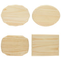 Set of 4 Assorted Size Wooden Unfinished Blank Plaques DIY Crafts in Beige color Oval
