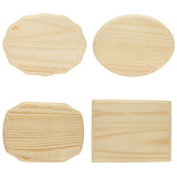 Set of 4 Assorted Size Wooden Unfinished Blank Plaques DIY Crafts in Beige color Oval