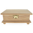 Unfinished Wooden Jewelry or Storage Trinket Gift Box Chest with Clasp DIY Unpainted Craft 7.5 Inches in Beige color