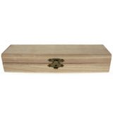 Unfinished Wooden Jewelry or Storage Trinket Gift Box Chest with Clasp DIY Unpainted Craft 7.8 Inches in Beige color