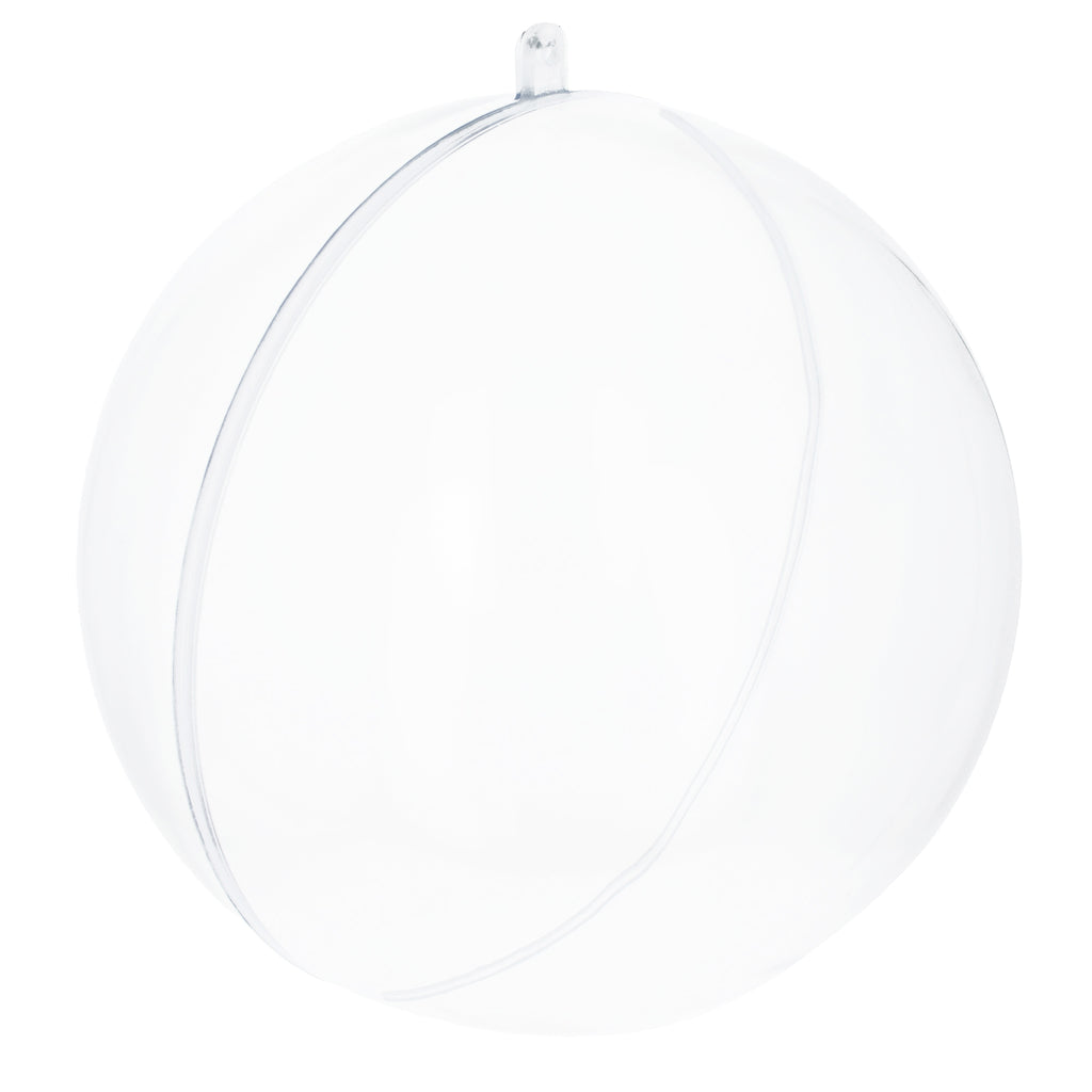 5.5-Inch DIY Fillable Clear Plastic Christmas Ball Ornament in Clear color Round
