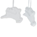 Set of 2 Blank Unfinished White Plaster Reindeer Christmas Ornaments DIY Craft 3.7 Inches in White color