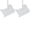 Set of 2 Blank Unfinished White Plaster Sleigh Christmas Ornaments DIY Craft 3.35 Inches in White color