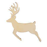 Unfinished Wooden Deer Shape Cutout DIY Craft 4.35 Inches in Beige color