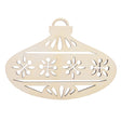 Unfinished Wooden Classic Christmas Ornament Shape Cutout DIY Craft 5.4 Inches in Beige color