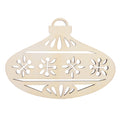 Unfinished Wooden Classic Christmas Ornament Shape Cutout DIY Craft 5.4 Inches in Beige color