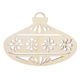 Unfinished Wooden Classic Christmas Ornament Shape Cutout DIY Craft 5.4 Inches in Beige color