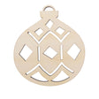 Unfinished Wooden Geometric Christmas Ornament Shape Cutout DIY Craft 4.7 Inches in Beige color Round
