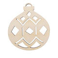 Unfinished Wooden Geometric Christmas Ornament Shape Cutout DIY Craft 4.7 Inches in Beige color Round