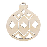 Unfinished Wooden Geometric Christmas Ornament Shape Cutout DIY Craft 4.7 Inches in Beige color Round