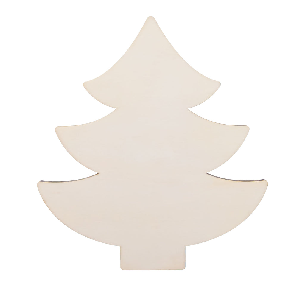 Unfinished Wooden Christmas Tree Shape Cutout DIY Craft 4.6 Inches in Beige color Triangle