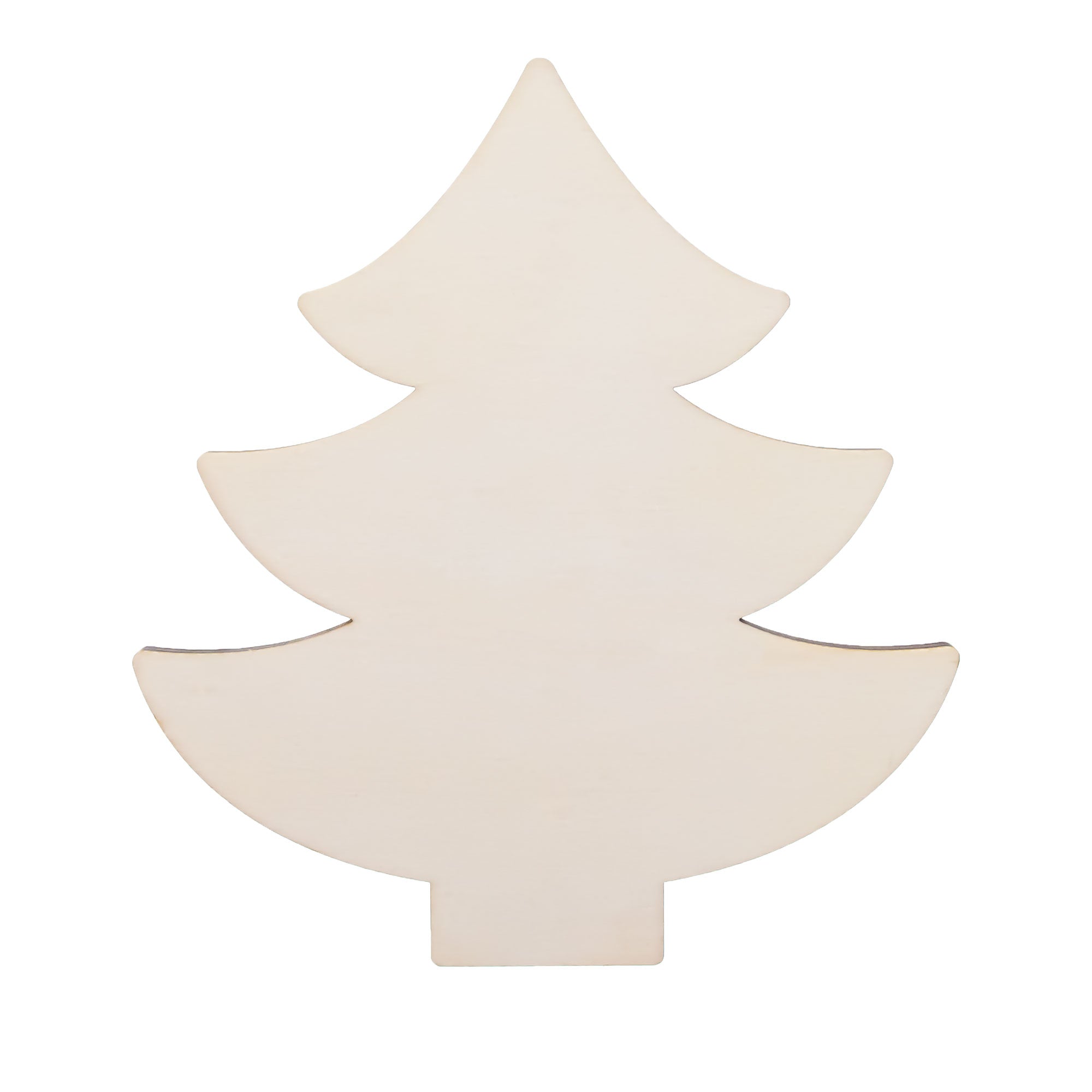 Unfinished Wooden Christmas Tree Shape Cutout DIY Craft 4.6 Inches in Beige color Triangle