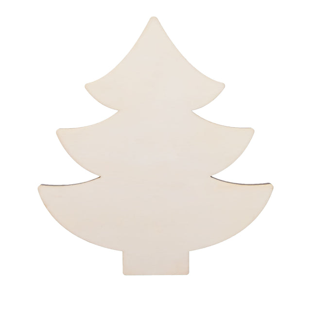 Unfinished Wooden Christmas Tree Shape Cutout DIY Craft 4.6 Inches in Beige color Triangle