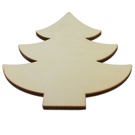 Unfinished Wooden Christmas Tree Shape Cutout DIY Craft 4.6 Inches in Beige color, Triangle shape