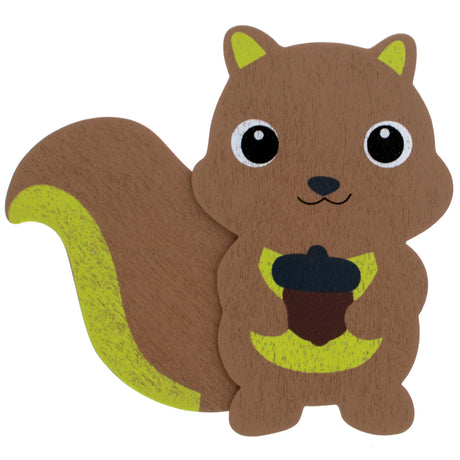 Wooden Squirrel Shape Cutout DIY Craft 4.1 Inches in Brown color