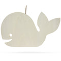 Unfinished Wooden Whale Shape Cutout DIY Craft Ornament 14.5 Inches in Beige color