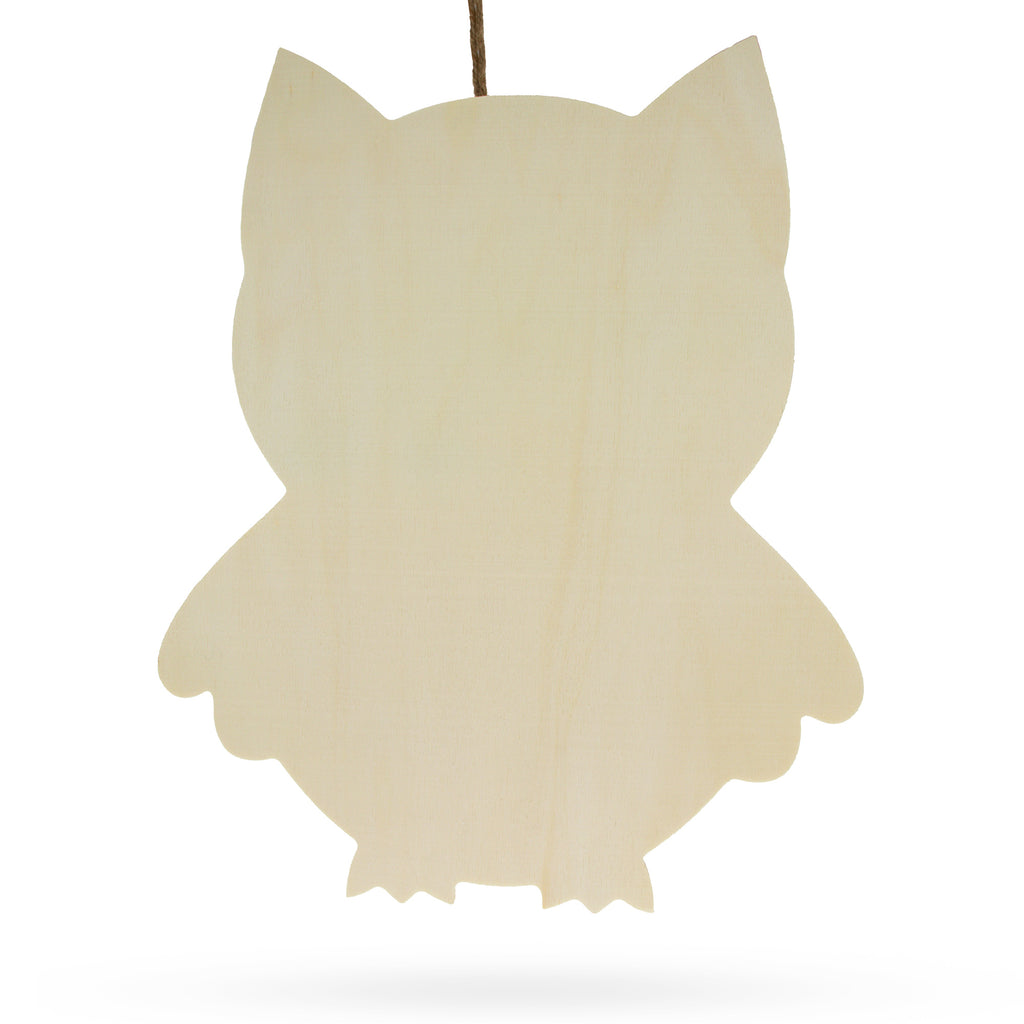Unfinished Wooden Owl Shape Cutout DIY Craft 11 Inches in Beige color