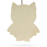 Unfinished Wooden Owl Shape Cutout DIY Craft 11 Inches in Beige color