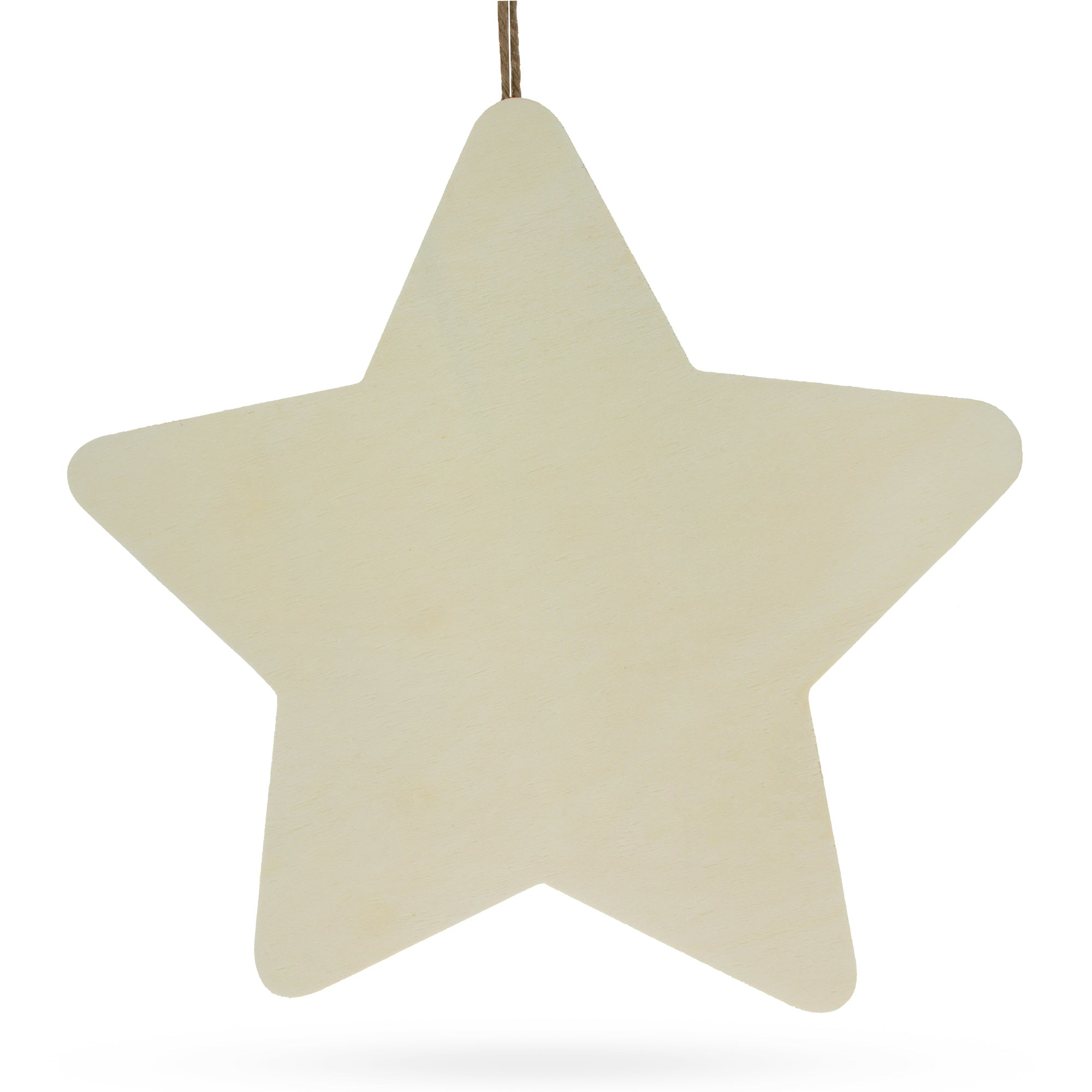 Unfinished Wooden Star Shape Cutout DIY Craft 10 Inches in Beige color Star