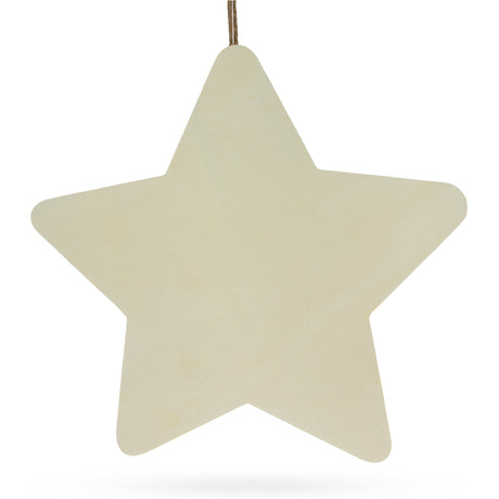 Unfinished Wooden Star Shape Cutout DIY Craft 10 Inches in Beige color Star