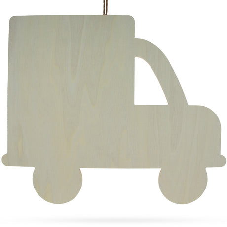 Wood Unfinished Wooden Truck Shape Cutout DIY Craft 12.5 Inches in Beige color