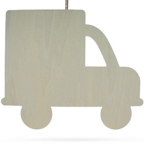 Unfinished Wooden Truck Shape Cutout DIY Craft 12.5 Inches in Beige color