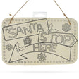 Blank Wooden Santa Stop Here Sign Display Board DIY Craft 9 Inches in Beige color,  shape
