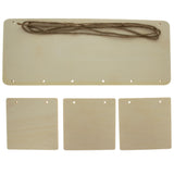 Unfinished Blank Wooden Hanging Plaque Rectangle with Squares Display Board DIY Craft 12.5 Inches in Beige color Square