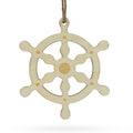 Unfinished Wooden Ship Wheel Ornament DIY Craft 4 Inches in Beige color