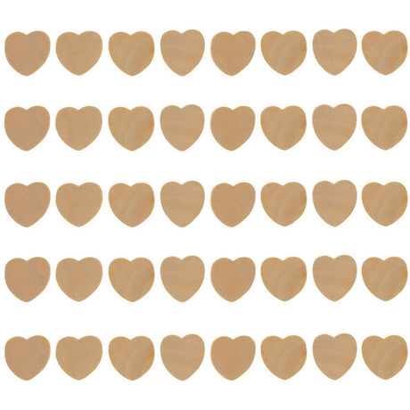 Unfinished Wooden Heart Shape Cutout DIY Craft 1 Inch in Beige color, Heart shape