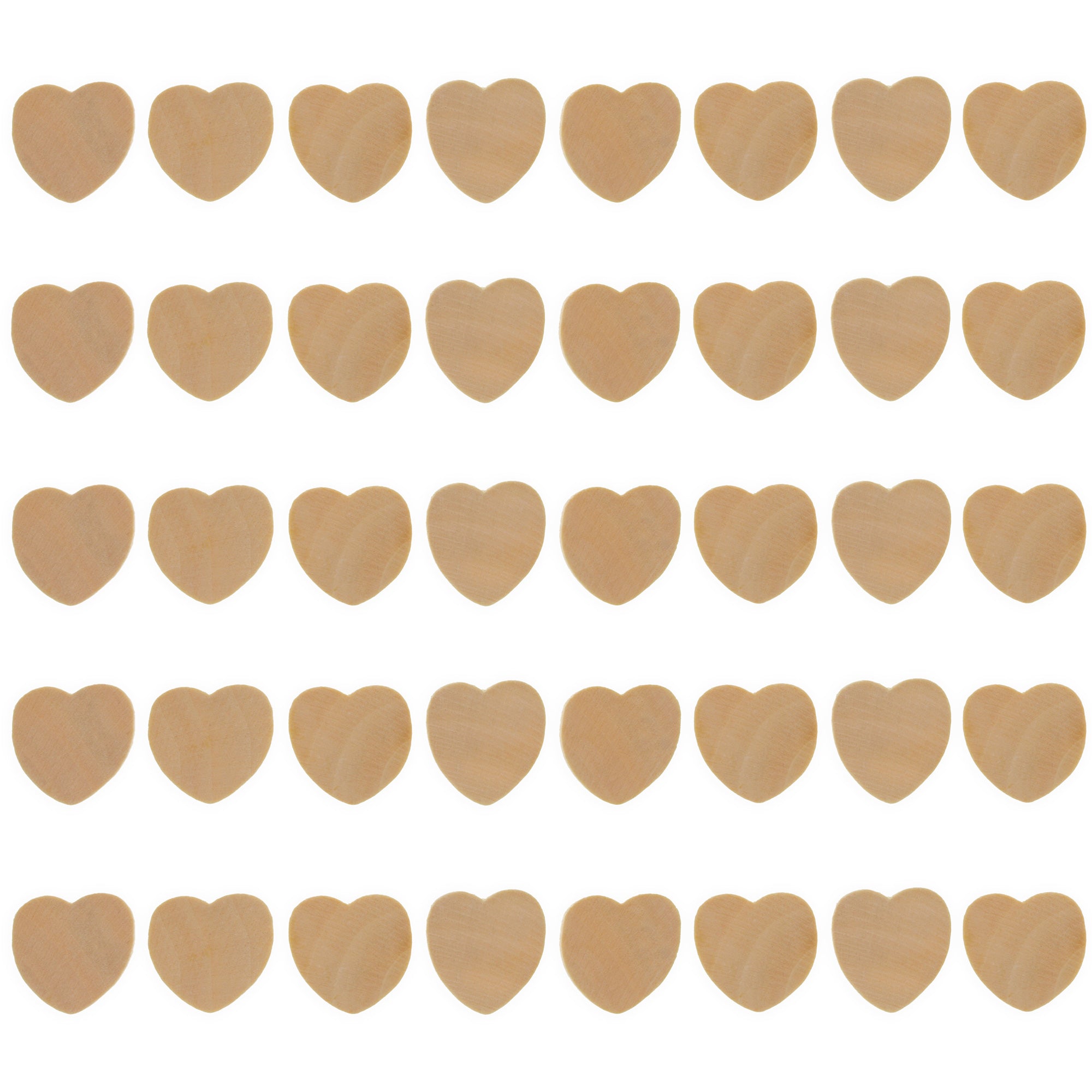 Unfinished Wooden Heart Shape Cutout DIY Craft 1 Inch in Beige color Heart