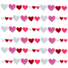 Paper 66 Piece Feltiest Felt Stickers Printed Hearts 2 Inches in Multi color Heart